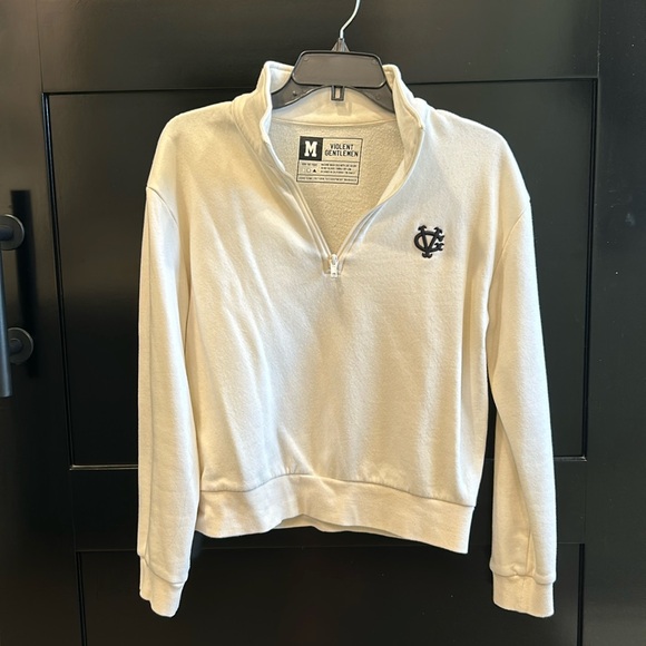🖤 Violent Gentlemen Womens Quarter Zip Fleece Top - Picture 2 of 4